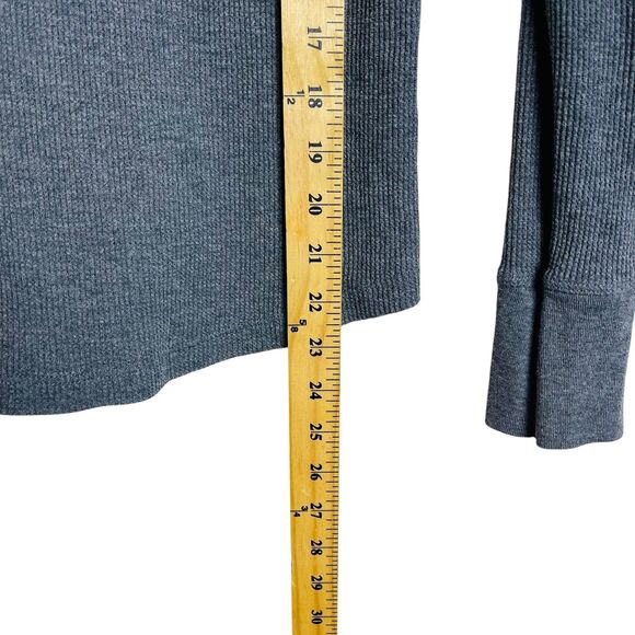 Faded Glory Sweater Womens Small Gray Henley Long Sleeve Thermal Waffle Knit Top - Picture 6 of 9